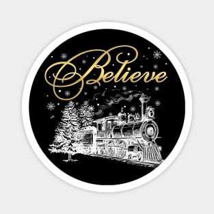 Believe Christmas North Pole Polar Express All Abroad Family Magnet